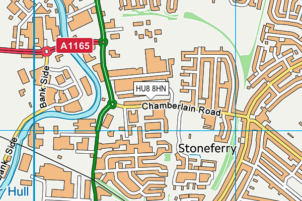 HU8 8HN map - OS VectorMap District (Ordnance Survey)