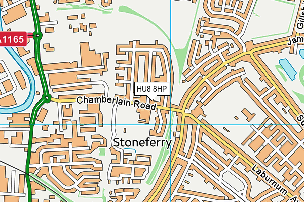 HU8 8HP map - OS VectorMap District (Ordnance Survey)