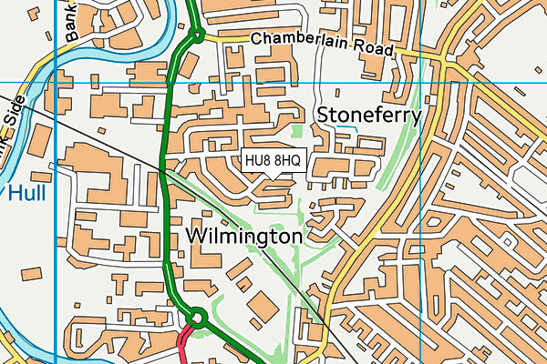 HU8 8HQ map - OS VectorMap District (Ordnance Survey)