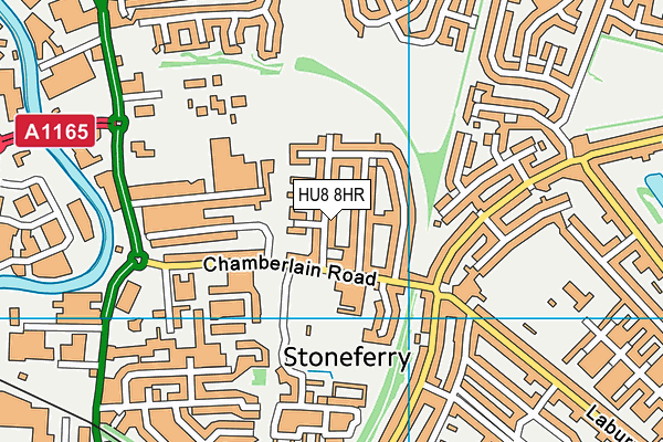 HU8 8HR map - OS VectorMap District (Ordnance Survey)