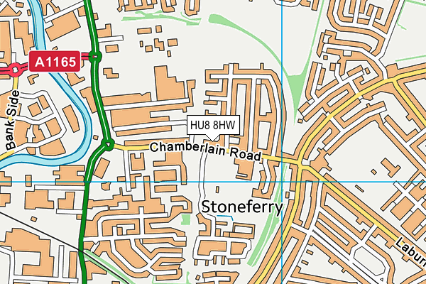Brooklands Sport & Social Club (Closed) map (HU8 8HW) - OS VectorMap District (Ordnance Survey)