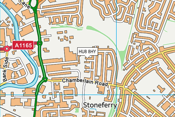 HU8 8HY map - OS VectorMap District (Ordnance Survey)