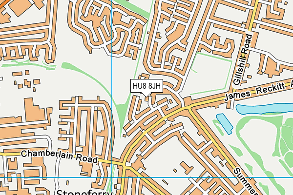 HU8 8JH map - OS VectorMap District (Ordnance Survey)