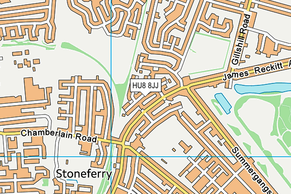 HU8 8JJ map - OS VectorMap District (Ordnance Survey)