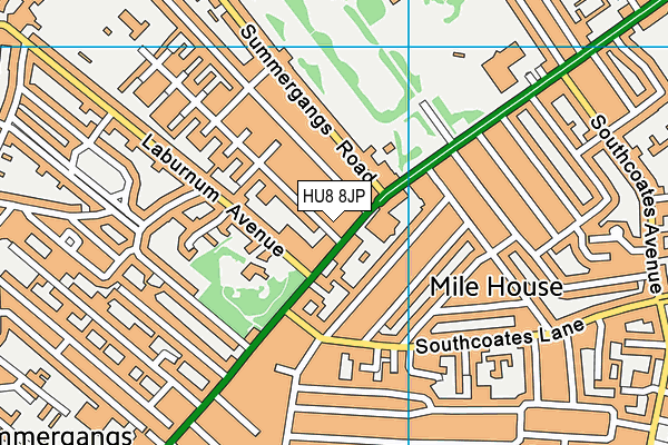 HU8 8JP map - OS VectorMap District (Ordnance Survey)