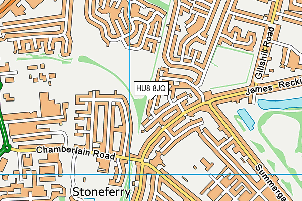 HU8 8JQ map - OS VectorMap District (Ordnance Survey)