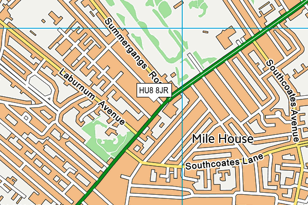 HU8 8JR map - OS VectorMap District (Ordnance Survey)