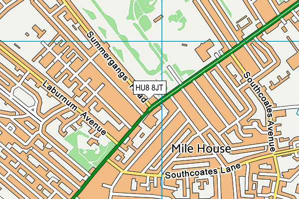 HU8 8JT map - OS VectorMap District (Ordnance Survey)