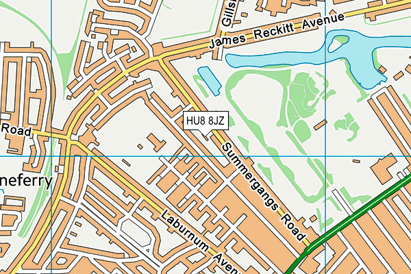 HU8 8JZ map - OS VectorMap District (Ordnance Survey)