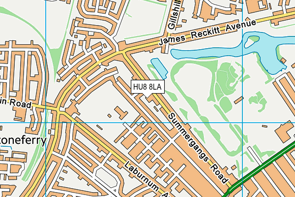 HU8 8LA map - OS VectorMap District (Ordnance Survey)