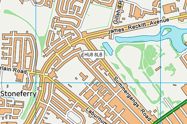 HU8 8LB map - OS VectorMap District (Ordnance Survey)