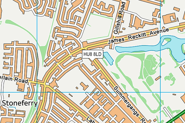 HU8 8LD map - OS VectorMap District (Ordnance Survey)