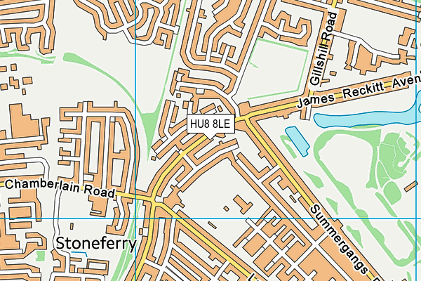 HU8 8LE map - OS VectorMap District (Ordnance Survey)