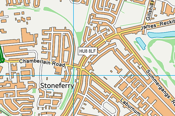 HU8 8LF map - OS VectorMap District (Ordnance Survey)