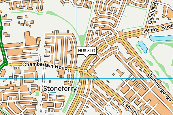 HU8 8LG map - OS VectorMap District (Ordnance Survey)