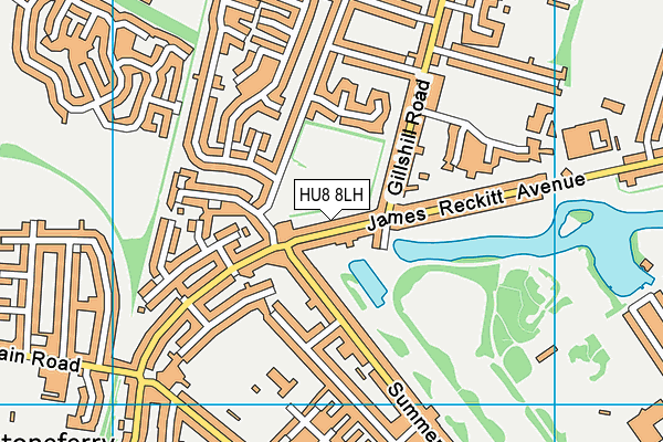 HU8 8LH map - OS VectorMap District (Ordnance Survey)