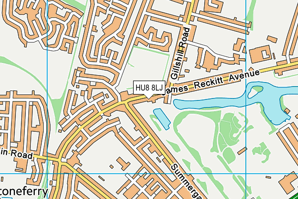 HU8 8LJ map - OS VectorMap District (Ordnance Survey)