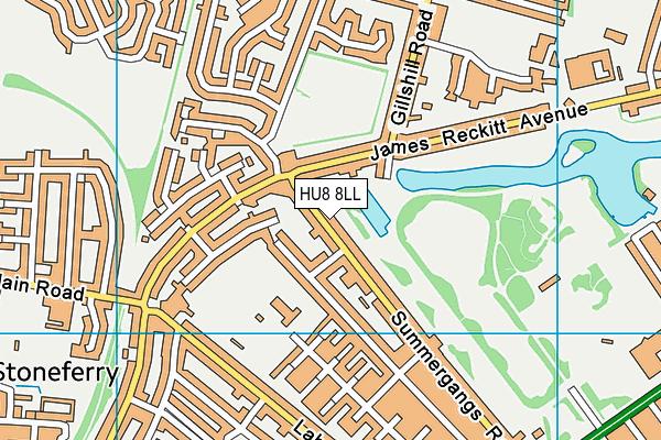 HU8 8LL map - OS VectorMap District (Ordnance Survey)