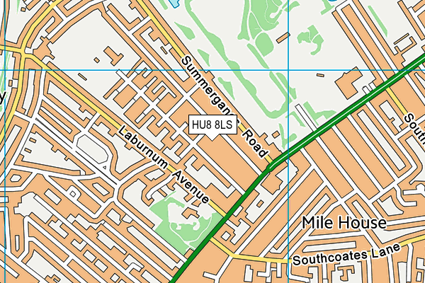 HU8 8LS map - OS VectorMap District (Ordnance Survey)