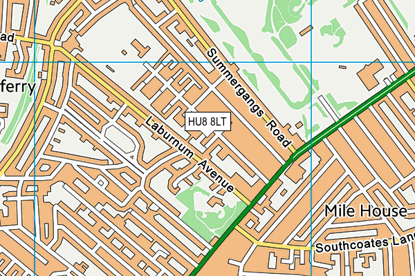 HU8 8LT map - OS VectorMap District (Ordnance Survey)
