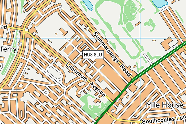 HU8 8LU map - OS VectorMap District (Ordnance Survey)