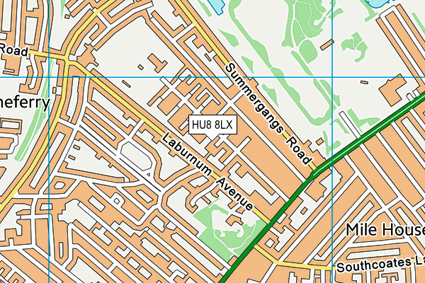 HU8 8LX map - OS VectorMap District (Ordnance Survey)