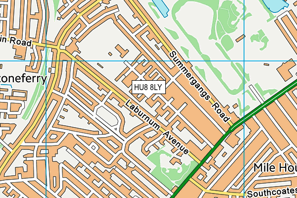 HU8 8LY map - OS VectorMap District (Ordnance Survey)