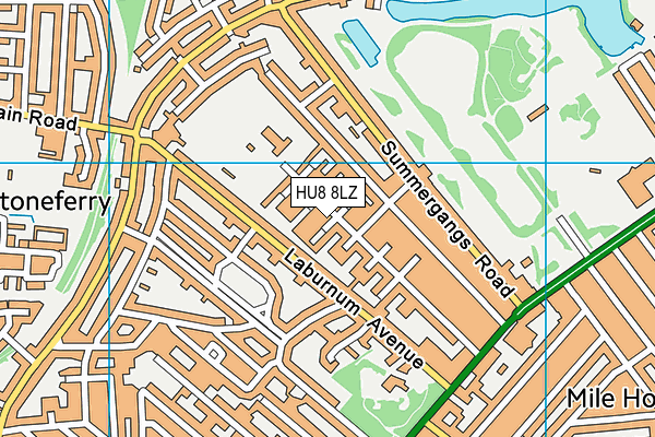 HU8 8LZ map - OS VectorMap District (Ordnance Survey)