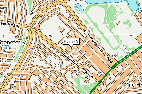 HU8 8NA map - OS VectorMap District (Ordnance Survey)