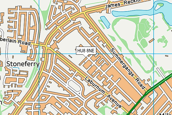 HU8 8NE map - OS VectorMap District (Ordnance Survey)