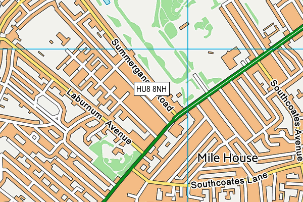 HU8 8NH map - OS VectorMap District (Ordnance Survey)