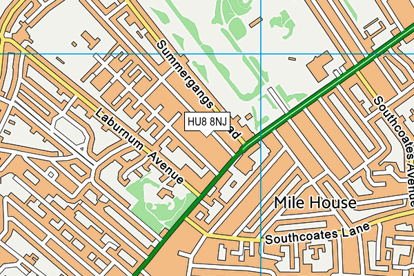 HU8 8NJ map - OS VectorMap District (Ordnance Survey)
