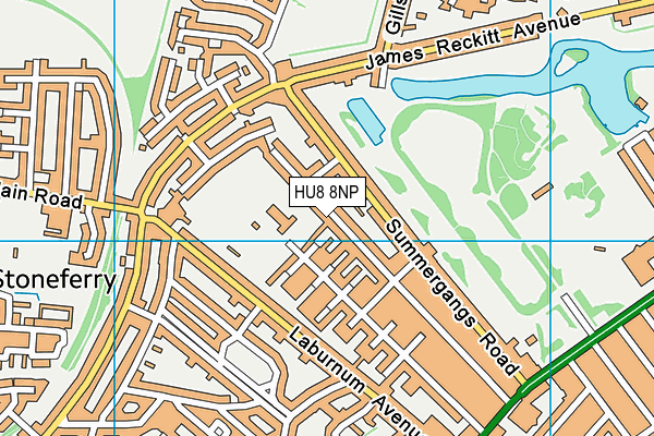 HU8 8NP map - OS VectorMap District (Ordnance Survey)