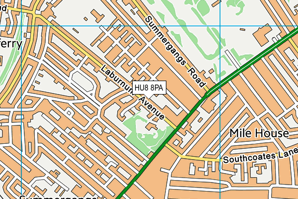 HU8 8PA map - OS VectorMap District (Ordnance Survey)