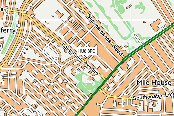 HU8 8PD map - OS VectorMap District (Ordnance Survey)