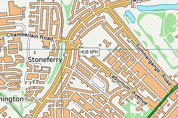 HU8 8PH map - OS VectorMap District (Ordnance Survey)