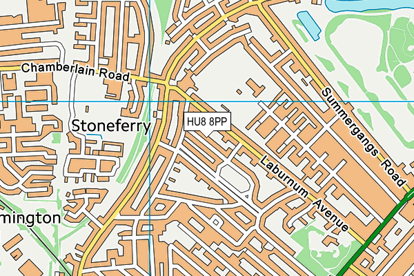 HU8 8PP map - OS VectorMap District (Ordnance Survey)