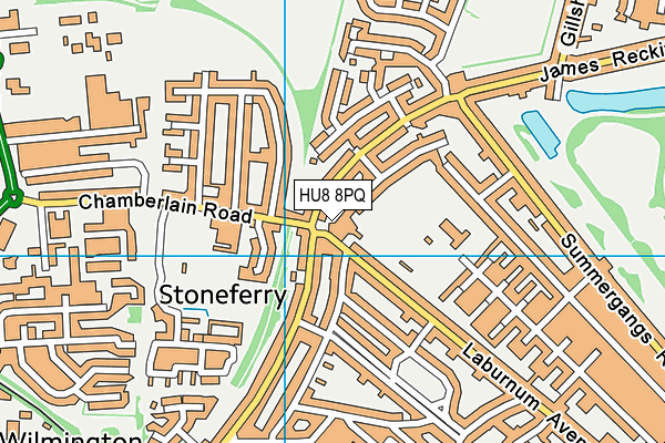 HU8 8PQ map - OS VectorMap District (Ordnance Survey)