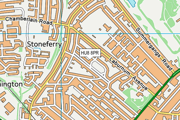 HU8 8PR map - OS VectorMap District (Ordnance Survey)