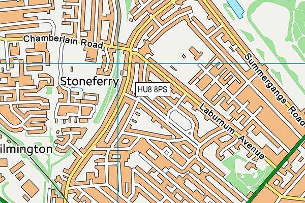 HU8 8PS map - OS VectorMap District (Ordnance Survey)