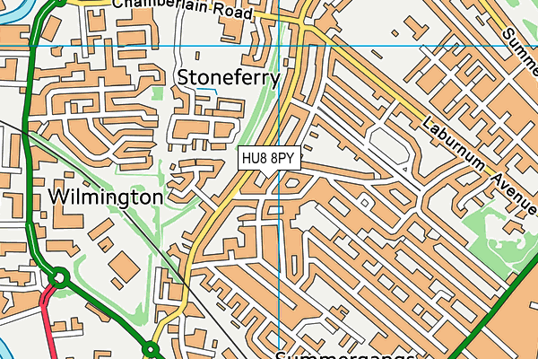 HU8 8PY map - OS VectorMap District (Ordnance Survey)