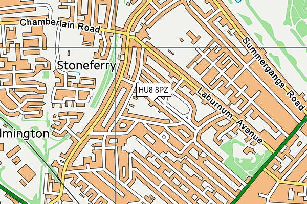 HU8 8PZ map - OS VectorMap District (Ordnance Survey)