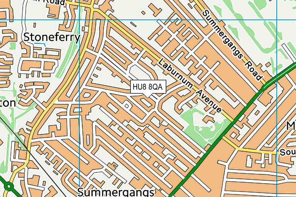 HU8 8QA map - OS VectorMap District (Ordnance Survey)