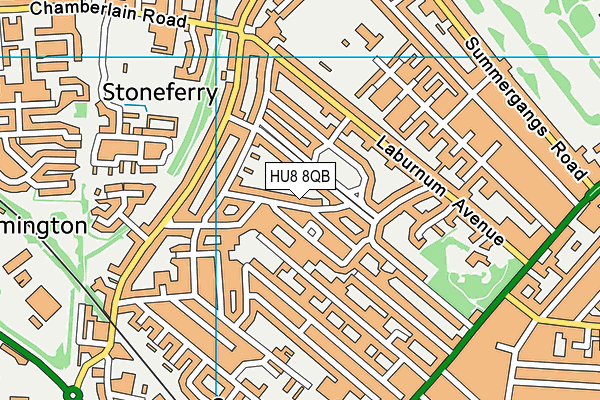 HU8 8QB map - OS VectorMap District (Ordnance Survey)