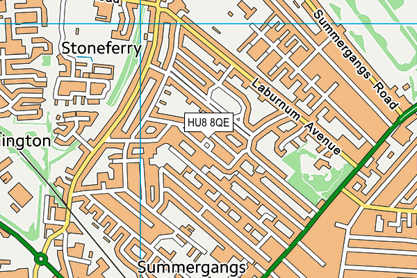 HU8 8QE map - OS VectorMap District (Ordnance Survey)