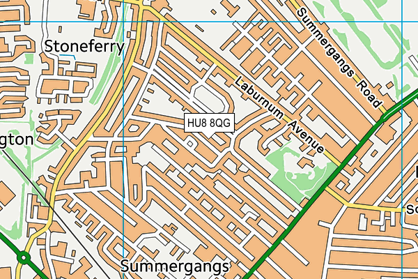 HU8 8QG map - OS VectorMap District (Ordnance Survey)