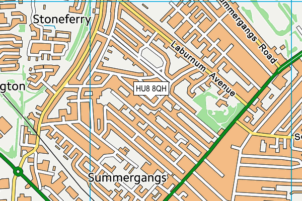 HU8 8QH map - OS VectorMap District (Ordnance Survey)