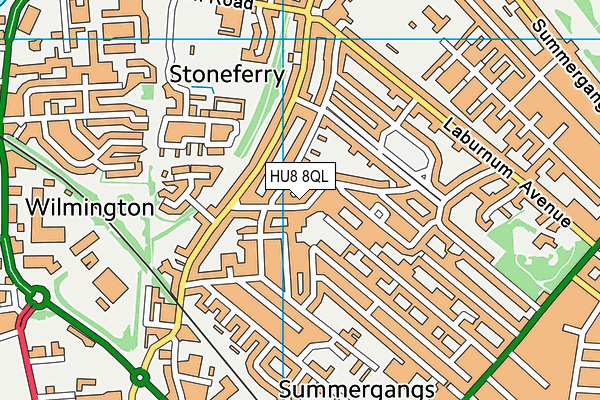 HU8 8QL map - OS VectorMap District (Ordnance Survey)