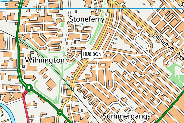 HU8 8QN map - OS VectorMap District (Ordnance Survey)