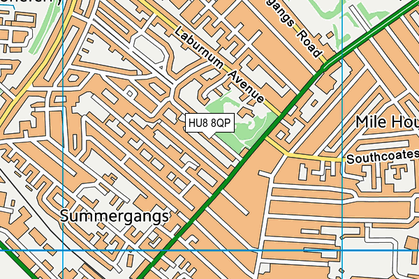 HU8 8QP map - OS VectorMap District (Ordnance Survey)